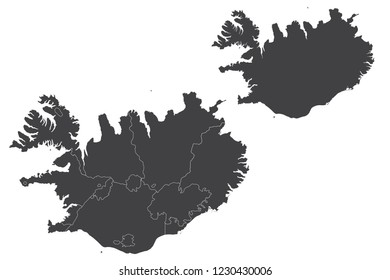 Map - Iceland Couple Set , Map of Iceland,Vector illustration eps 10.