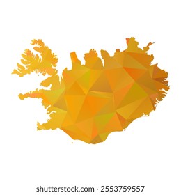 Map of Iceland - Gold Polygonal Design For Your. Vector illustration eps 10.
