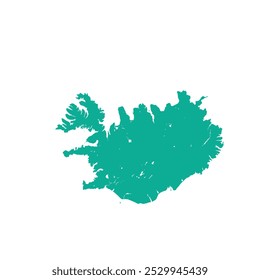 Mapa de Islandia, silueta de signos. Mapa mundial Globe. Ilustración vectorial aislada sobre fondo blanco. Continente europeo.