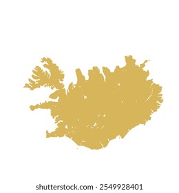 Map of Iceland, sign silhouette. World Map Globe. Vector Illustration isolated on transparent background. Europe continent.
