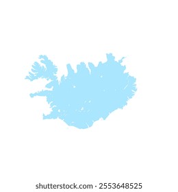 Map of Iceland, sign silhouette. World Map Globe. Vector Illustration isolated on transparent background. Europe continent.