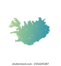 Map of Iceland, sign silhouette. World Map Globe. Vector Illustration isolated on transparent background. Europe continent.