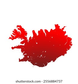 Map of Iceland, sign silhouette. World Map Globe. Vector Illustration isolated on transparent background. Europe continent.