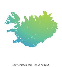 Map of Iceland, sign silhouette. World Map Globe. Vector Illustration isolated on transparent background. Europe continent.