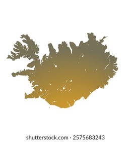 Map of Iceland, sign silhouette. World Map Globe. Vector Illustration isolated on transparent background. Europe continent.