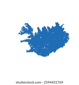 Map of Iceland, sign silhouette. World Map Globe. Vector Illustration isolated on transparent background. Europe continent.