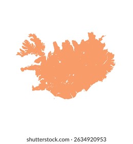 Map of Iceland, sign silhouette. World Map Globe. Vector Illustration isolated on transparent background. Europe continent.