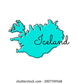 Map of Iceland Vector Illustration Design Template.