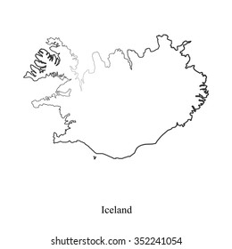 Map of Iceland for your design, concept Illustration.