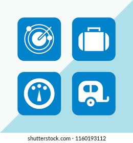 map icon. 4 map set with travel, journey, dashboard and radar vector icons for web and mobile app