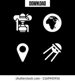 map icon. 4 map vector set. satellite, placeholder, tourist and earth globe icons for web and design about map theme