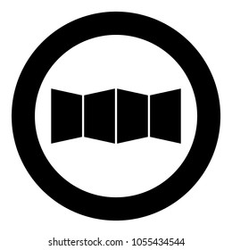 Map icon black color in circle
