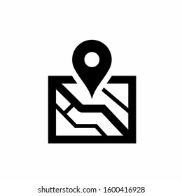 Map icon BLACK - Vector