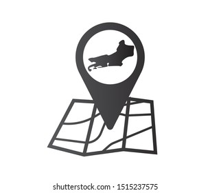 Map icon of the brazilian state of Rio de Janeiro