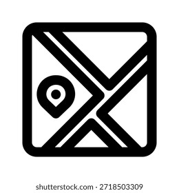 ícone do mapa. O ícone pode ser usado para sites, modelos de impressão, modelos de apresentação, ilustrações, etc