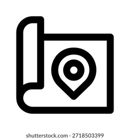 icono de mapa. El ícono se puede utilizar para Sitios web, Plantillas impresas, Plantillas de presentación, ilustraciones, etc