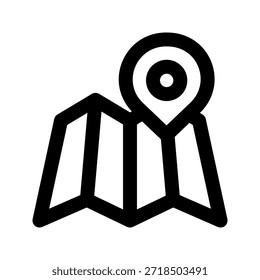 icono de mapa. El ícono se puede utilizar para Sitios web, Plantillas impresas, Plantillas de presentación, ilustraciones, etc
