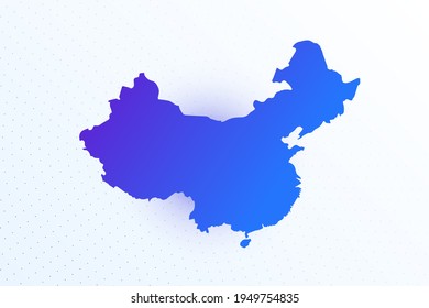 Map icon of China. Colorful gradient map on light background. Modern digital graphic design. Light white backdrop vector illustration