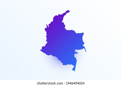 Icono de mapa de Colombia. Mapa de gradiente colorido sobre el fondo de la luz. Diseño gráfico digital moderno. Ilustración vectorial de fondo blanco claro