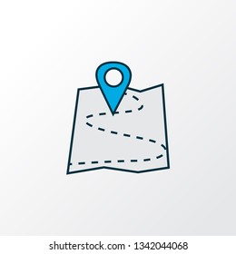 Map icon colored line symbol. Premium quality isolated destination element in trendy style.