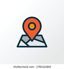 Map icon colored line symbol. Premium quality isolated destination element in trendy style.