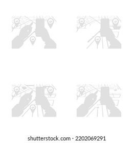 icono de mapa, concepto de entrega en fondo blanco, ilustración vectorial