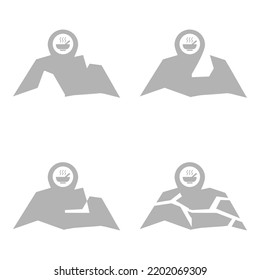 icono de mapa, concepto de entrega en fondo blanco, ilustración vectorial