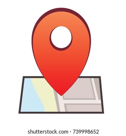 map and icon  conpept - icon check in location on the map vector illustration isolated on white background