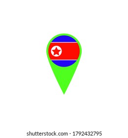 map icon depicting country flag with flat design