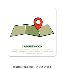 diseño de icono de mapa en estilo dibujado a mano