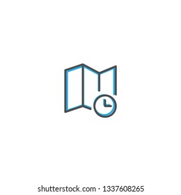 Map icon design. Interaction icon line vector illustration design