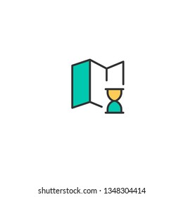 Map icon design. Interaction icon vector illustration