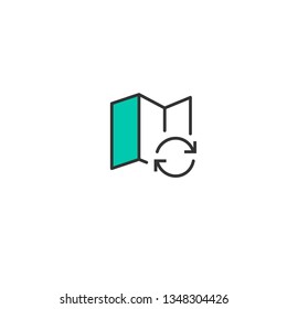 Map icon design. Interaction icon vector illustration