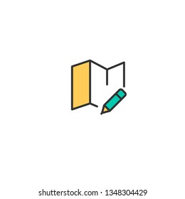 Map icon design. Interaction icon vector illustration