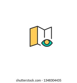 Map icon design. Interaction icon vector illustration