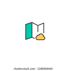 Map icon design. Interaction icon vector illustration