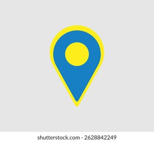 Map icon design layout for professional
 work.
Unique map icon with blue and yellow color  set.
Vector map icon design.