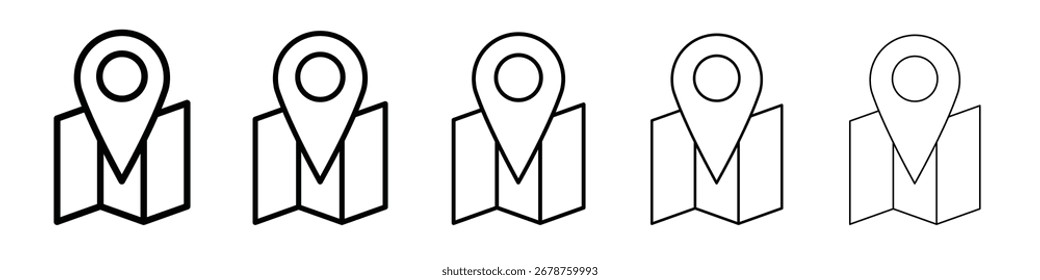 Diseño de iconos de mapas, logotipo, App, interfaz de usuario. Ilustración vectorial, EPS