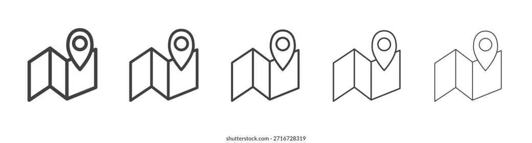 Diseño de iconos de mapas, logotipo, App, interfaz de usuario. Ilustración vectorial, EPS