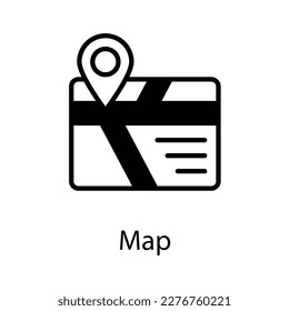 Ilustración de material de diseño de icono de mapa