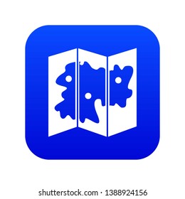 Map icon digital blue for any design isolated on white vector illustration