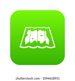 Map icon digital green for any design isolated on white vector illustration