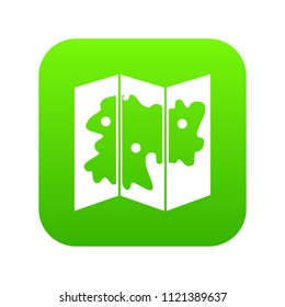 Map icon digital green for any design isolated on white vector illustration