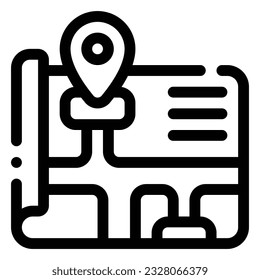 Map Icon. Digital marketing concept. Outline icon