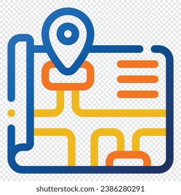 Map Icon. Digital marketing concept. Outline color icon