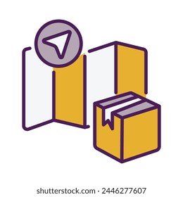 Map icon editable stock vector illustration