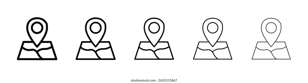 Icono de mapa lleno de concepto de signo plano para el Diseño web.