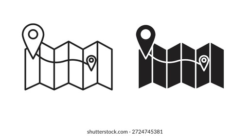 Map icon. filled flat sign for mobile concept and web design