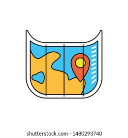 Map icon. Flat design vector.