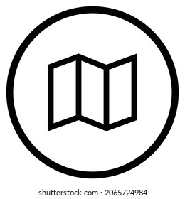 map Icon. Flat style Circle Shape isolated on white background. Vector illustration